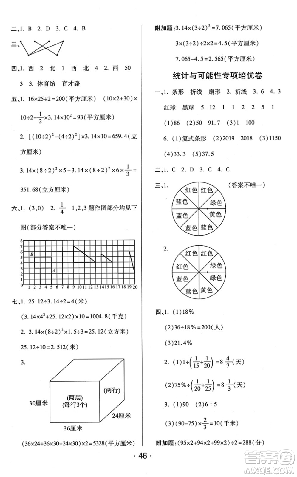 陜西師范大學(xué)出版總社2022黃岡同步練一日一練六年級(jí)數(shù)學(xué)下冊(cè)JS江蘇版答案