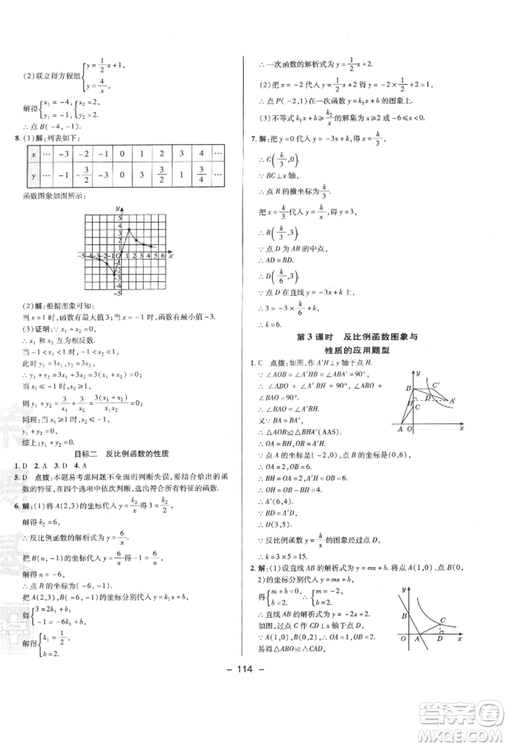 陜西人民教育出版社2022典中點(diǎn)綜合應(yīng)用創(chuàng)新題九年級(jí)數(shù)學(xué)下冊人教版參考答案