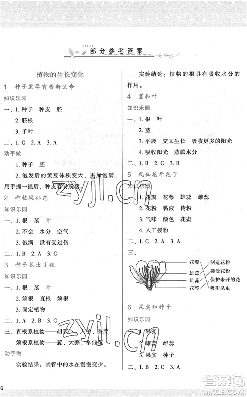 陜西人民教育出版社2022新課程學(xué)習(xí)與評價四年級科學(xué)下冊教育科學(xué)版答案