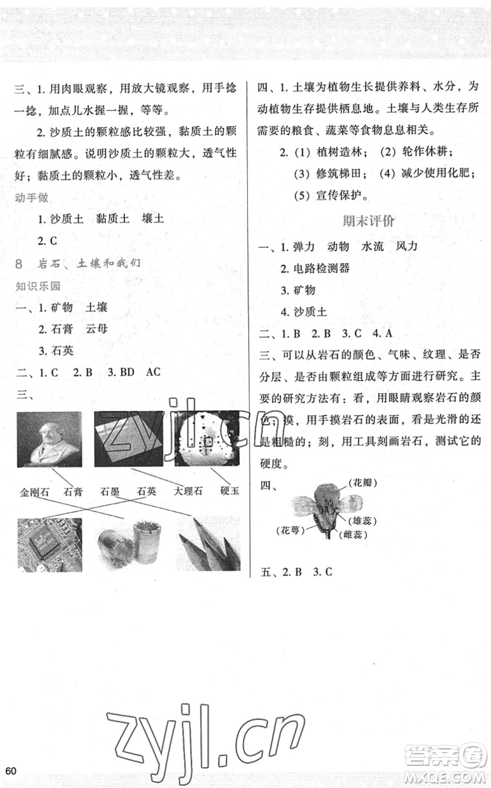 陜西人民教育出版社2022新課程學(xué)習(xí)與評價四年級科學(xué)下冊教育科學(xué)版答案