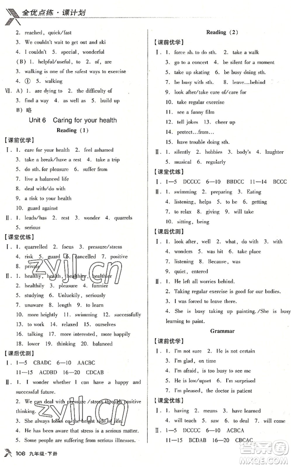 遼海出版社2022全優(yōu)點(diǎn)練課計劃九年級英語下冊NJ牛津版答案