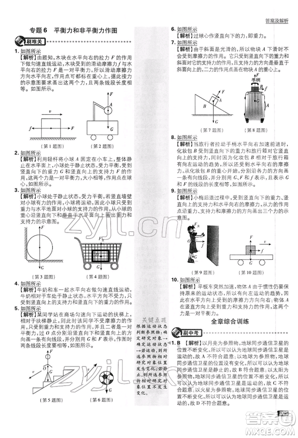 開明出版社2022初中必刷題八年級(jí)物理下冊(cè)滬粵版參考答案