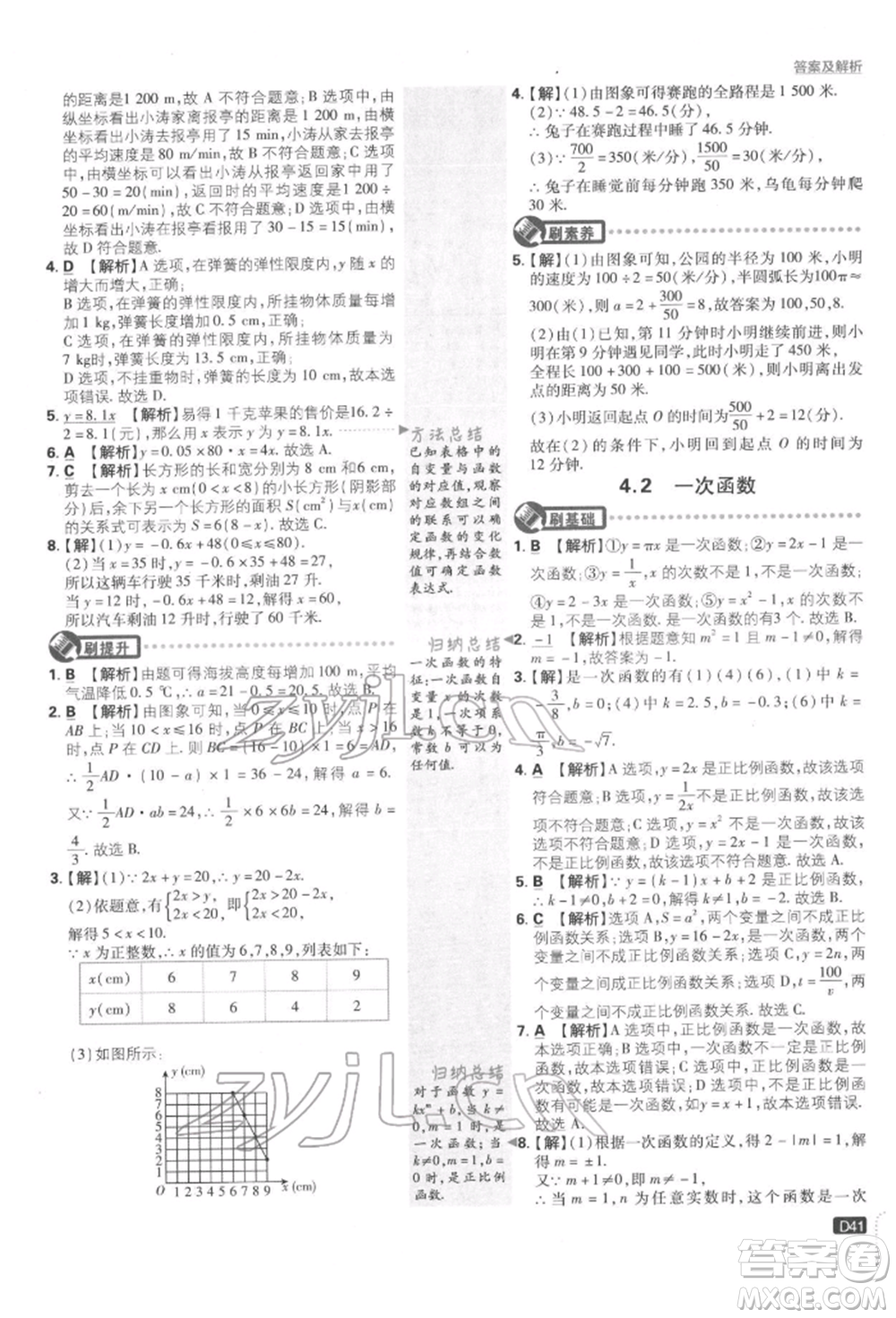 開明出版社2022初中必刷題八年級數(shù)學(xué)下冊湘教版參考答案