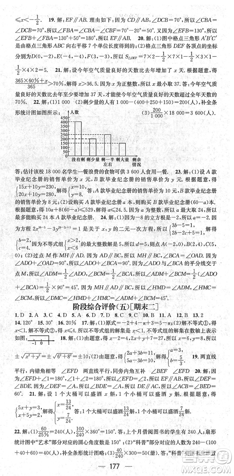 新世紀(jì)出版社2022名師測控七年級數(shù)學(xué)下冊RJ人教版遵義專版答案