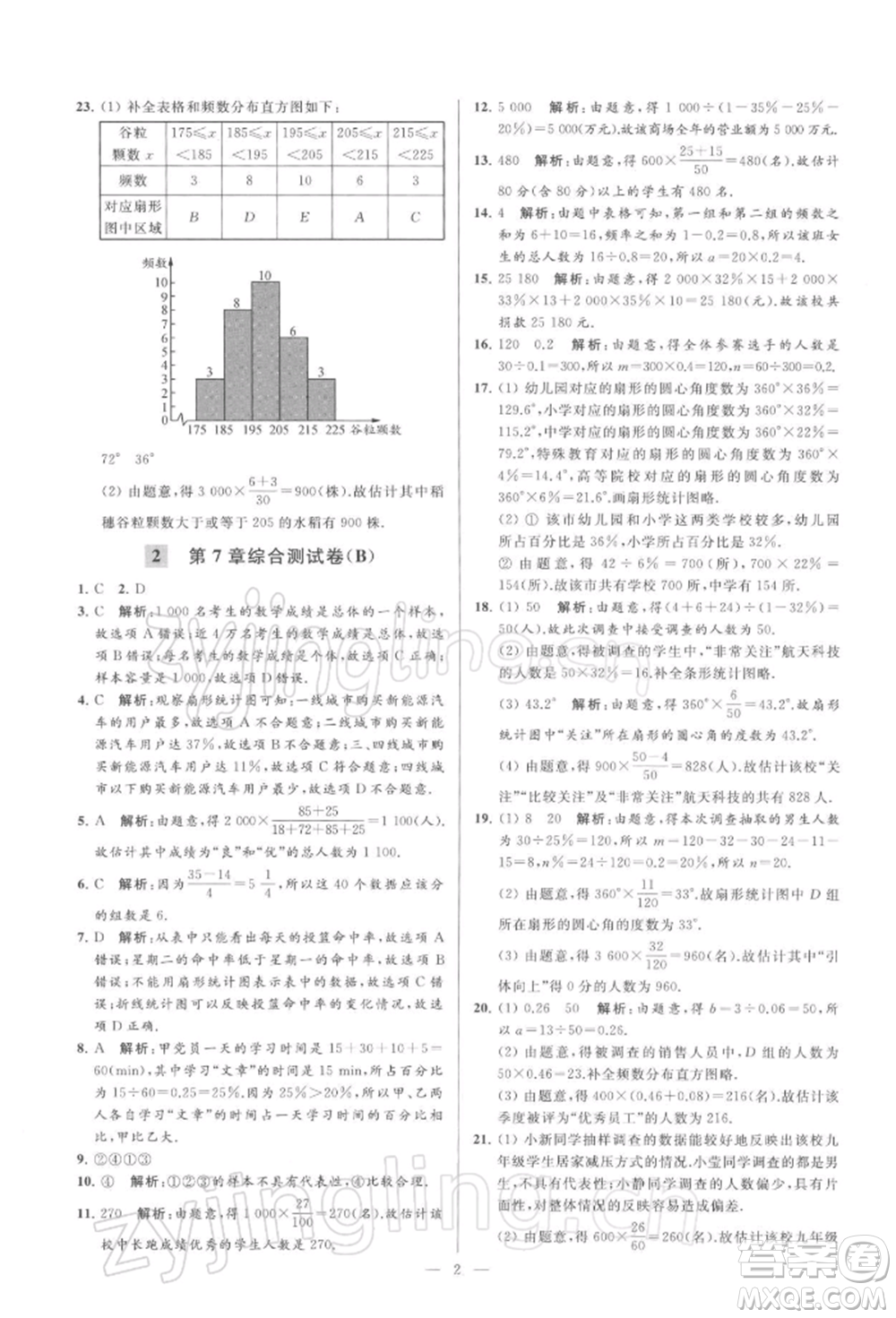 云南美術出版社2022亮點給力大試卷八年級下冊數(shù)學蘇科版參考答案