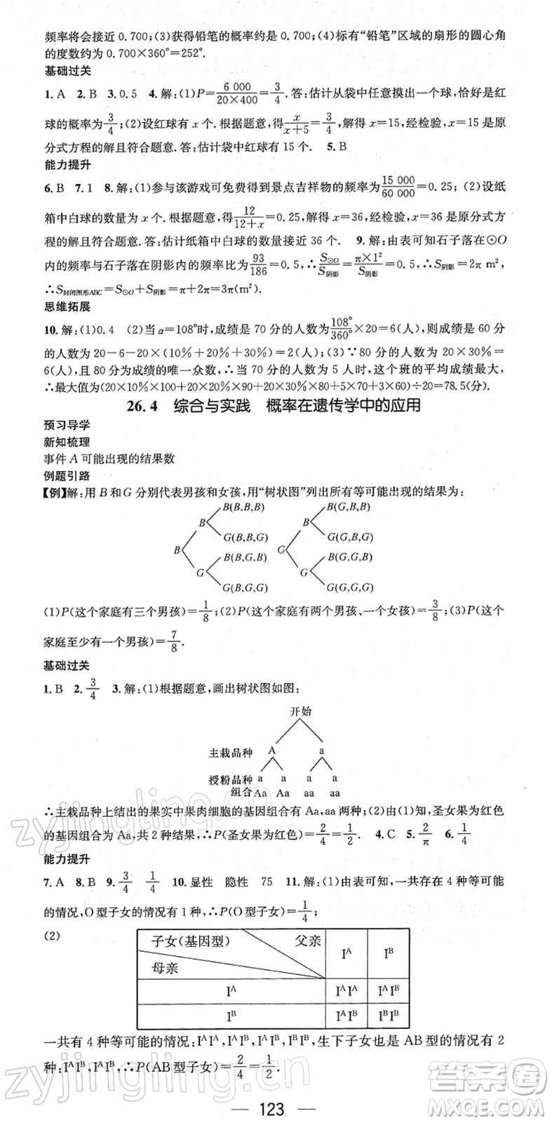 江西教育出版社2022名師測(cè)控九年級(jí)數(shù)學(xué)下冊(cè)HK滬科版答案