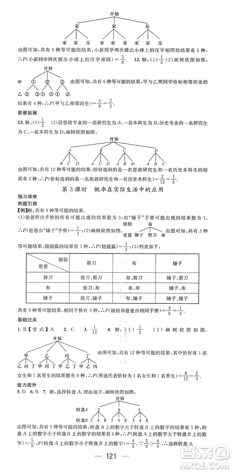 江西教育出版社2022名師測(cè)控九年級(jí)數(shù)學(xué)下冊(cè)HK滬科版答案