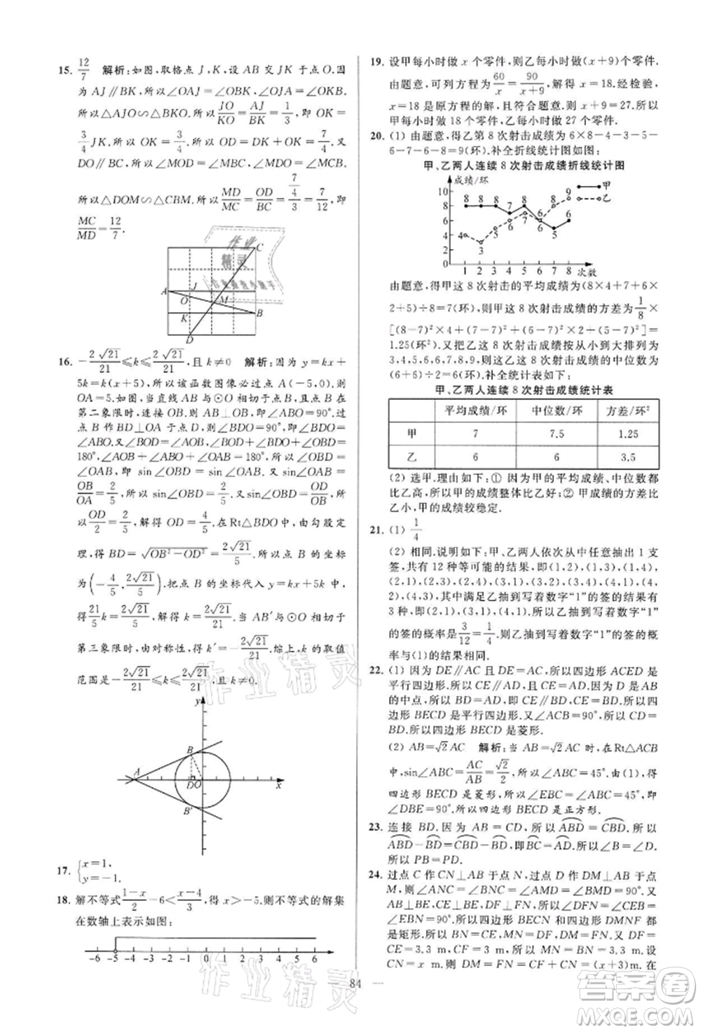 云南美術(shù)出版社2022亮點(diǎn)給力大試卷九年級(jí)下冊(cè)數(shù)學(xué)蘇科版參考答案