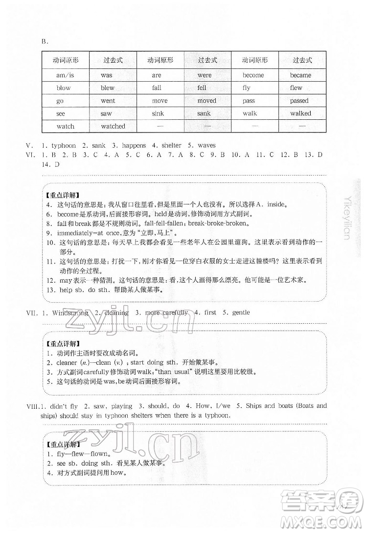 華東師范大學出版社2022一課一練六年級英語N版第二學期增強版華東師大版答案