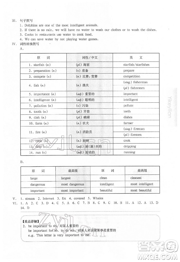 華東師范大學出版社2022一課一練六年級英語N版第二學期增強版華東師大版答案