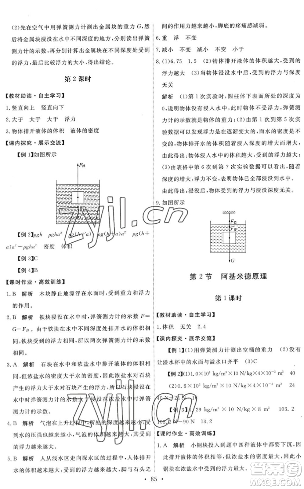 人民教育出版社2022能力培養(yǎng)與測試八年級物理下冊人教版湖南專版答案