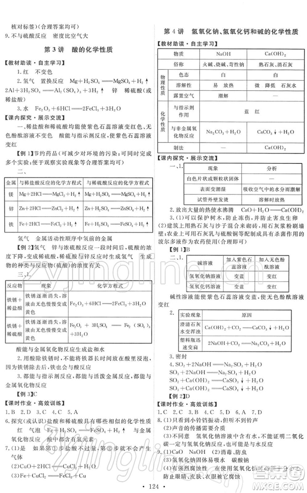 人民教育出版社2022能力培養(yǎng)與測試九年級化學(xué)下冊人教版答案