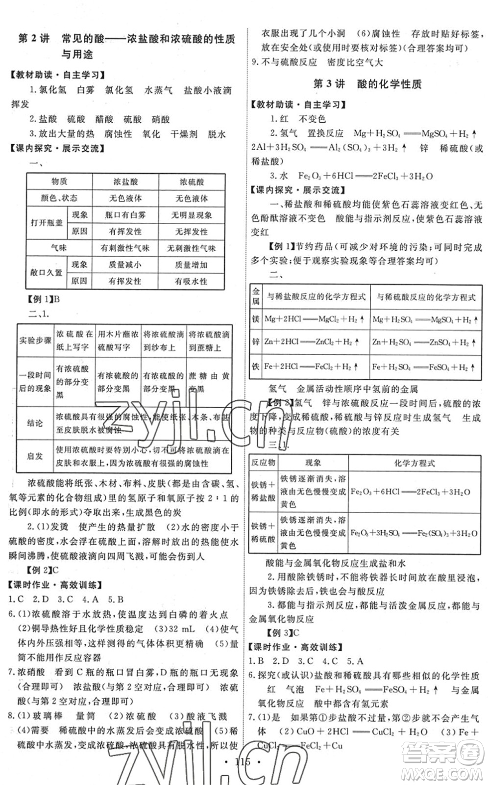 人民教育出版社2022能力培養(yǎng)與測試九年級化學下冊人教版湖南專版答案