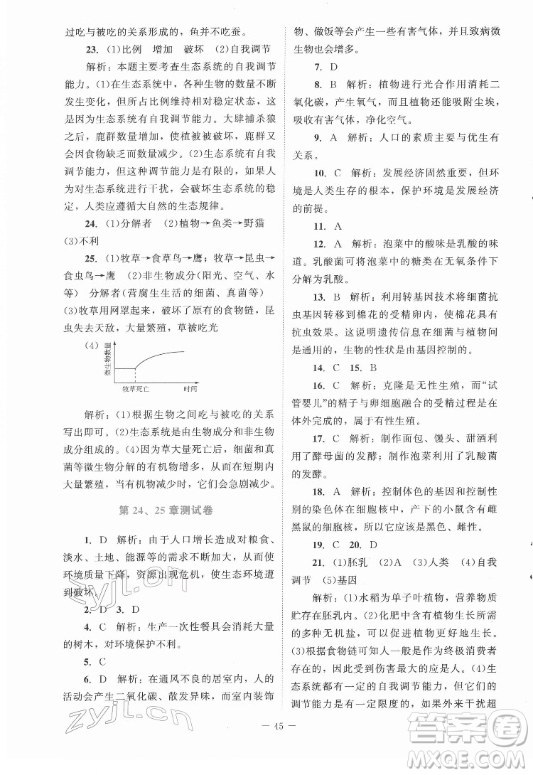 北京師范大學(xué)出版社2022課內(nèi)課外直通車生物八年級下冊北師大版福建專版答案