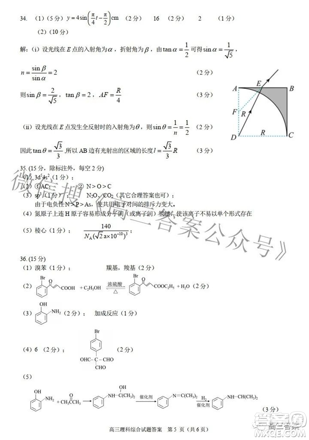 合肥市2022年高三第二次教學質量檢測理科綜合試題及答案