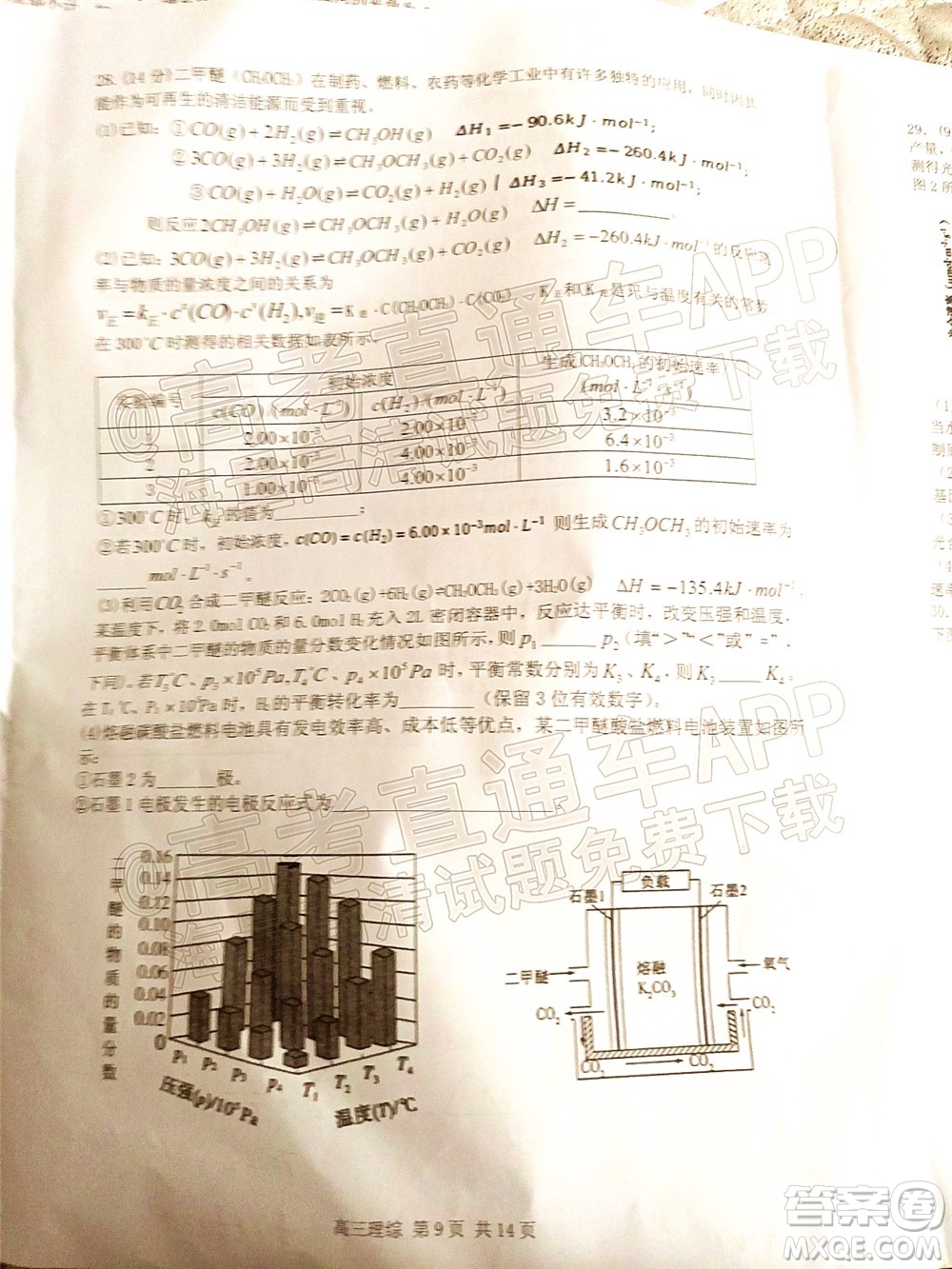 宜春市2022年高三模擬考試?yán)砜凭C合試題及答案