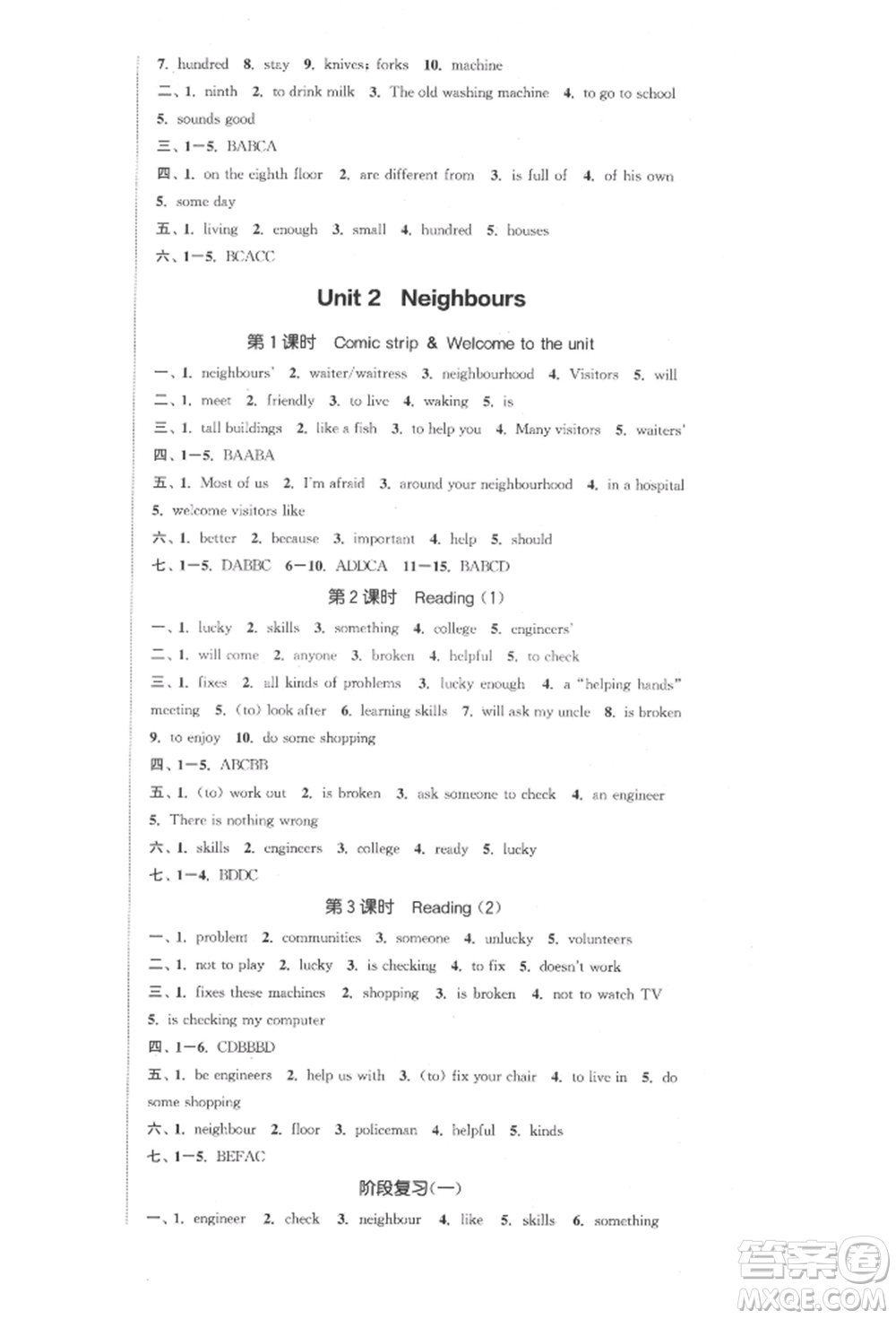 蘇州大學(xué)出版社2022金鑰匙1+1課時(shí)作業(yè)目標(biāo)檢測(cè)七年級(jí)下冊(cè)英語(yǔ)江蘇版連云港專版參考答案