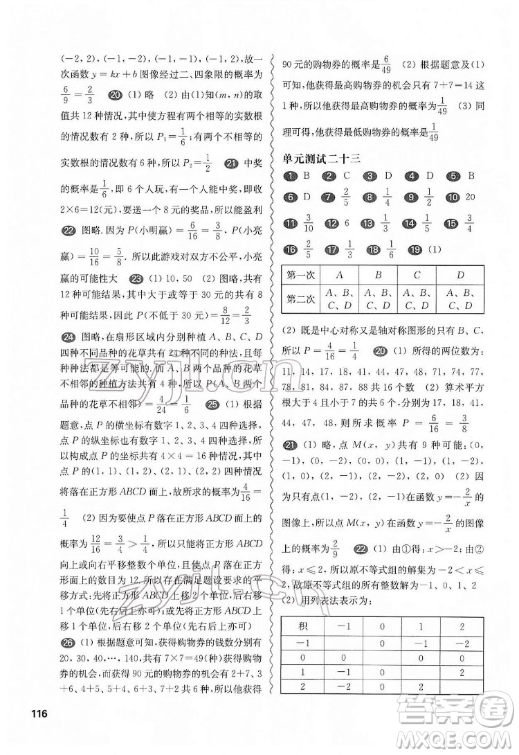 華東師范大學(xué)出版社2022一課一練八年級數(shù)學(xué)第二學(xué)期增強版華東師大版答案