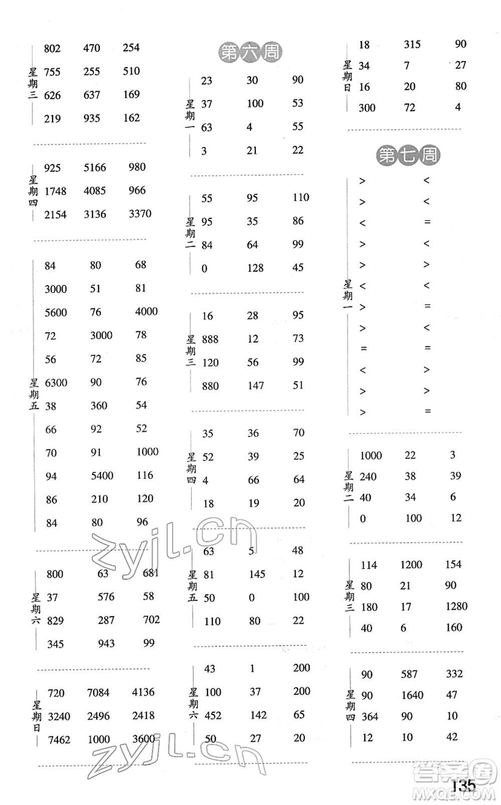 寧夏人民教育出版社2022經(jīng)綸學(xué)典口算達(dá)人三年級數(shù)學(xué)下冊江蘇國標(biāo)版答案