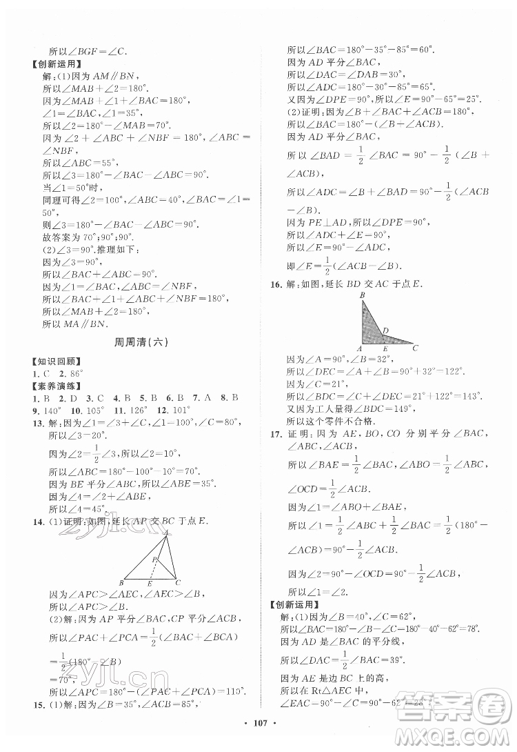 山東教育出版社2022初中同步練習冊分層卷數(shù)學七年級下冊魯教版答案