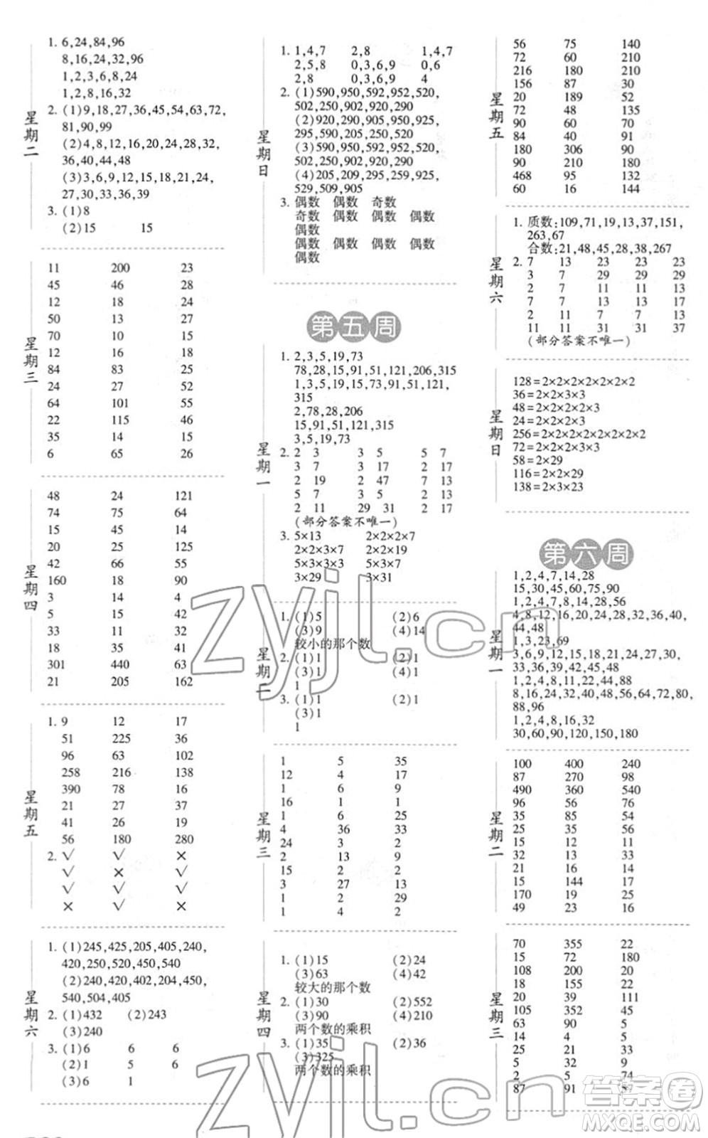 寧夏人民教育出版社2022經(jīng)綸學(xué)典口算達(dá)人五年級(jí)數(shù)學(xué)下冊(cè)江蘇國(guó)標(biāo)版答案