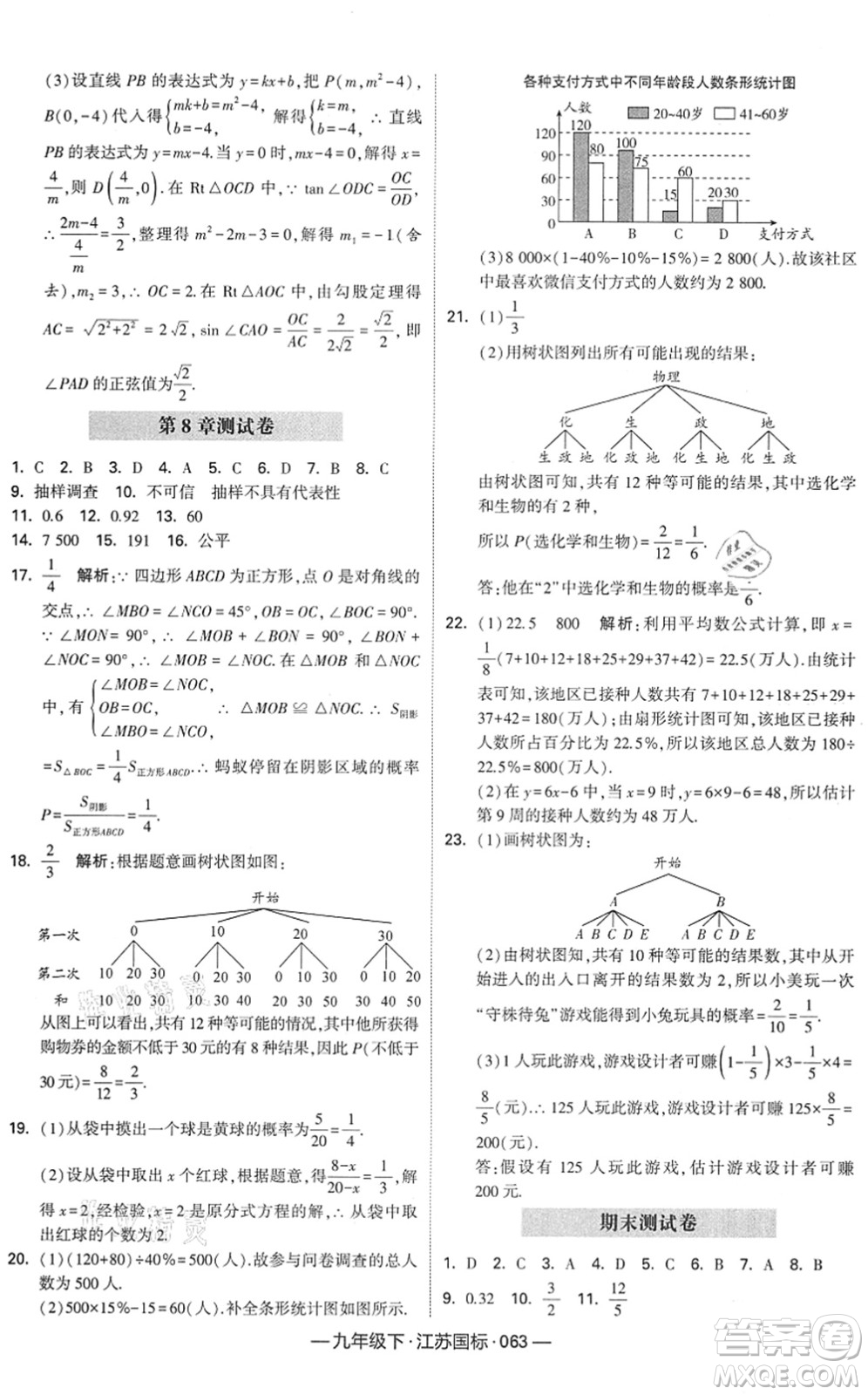 寧夏人民教育出版社2022學(xué)霸課時(shí)作業(yè)九年級數(shù)學(xué)下冊江蘇國標(biāo)版答案