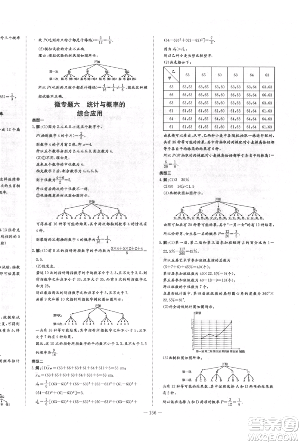 陜西人民教育出版社2022練案五四學制九年級數(shù)學下冊魯教版參考答案