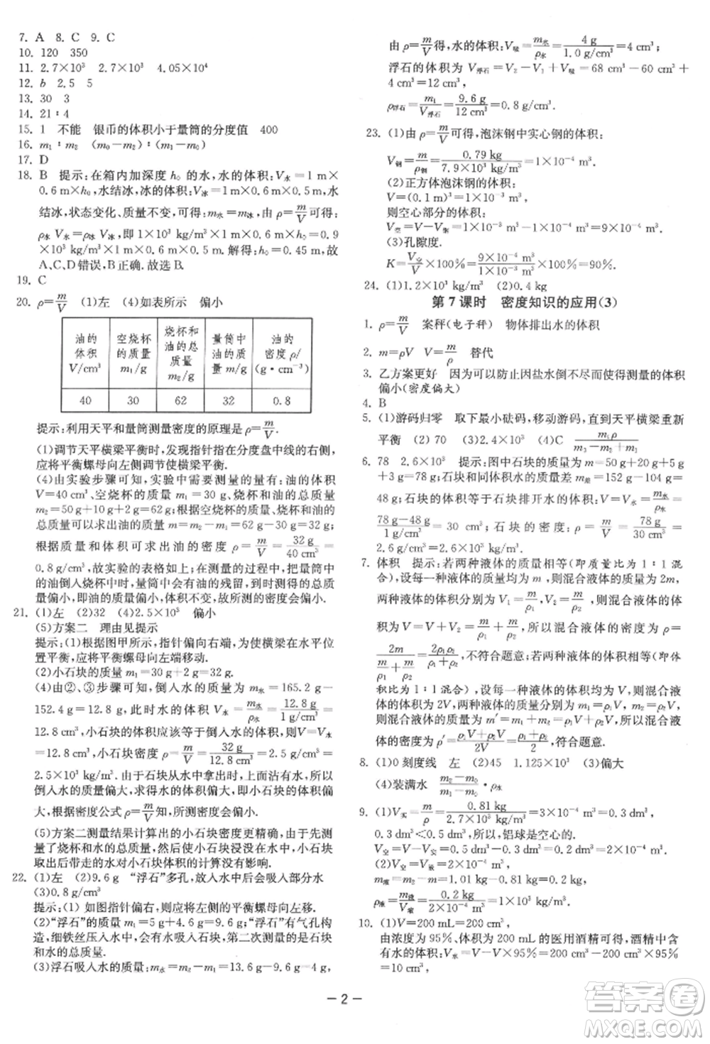 江蘇人民出版社2022年1課3練單元達標測試八年級下冊物理蘇科版參考答案