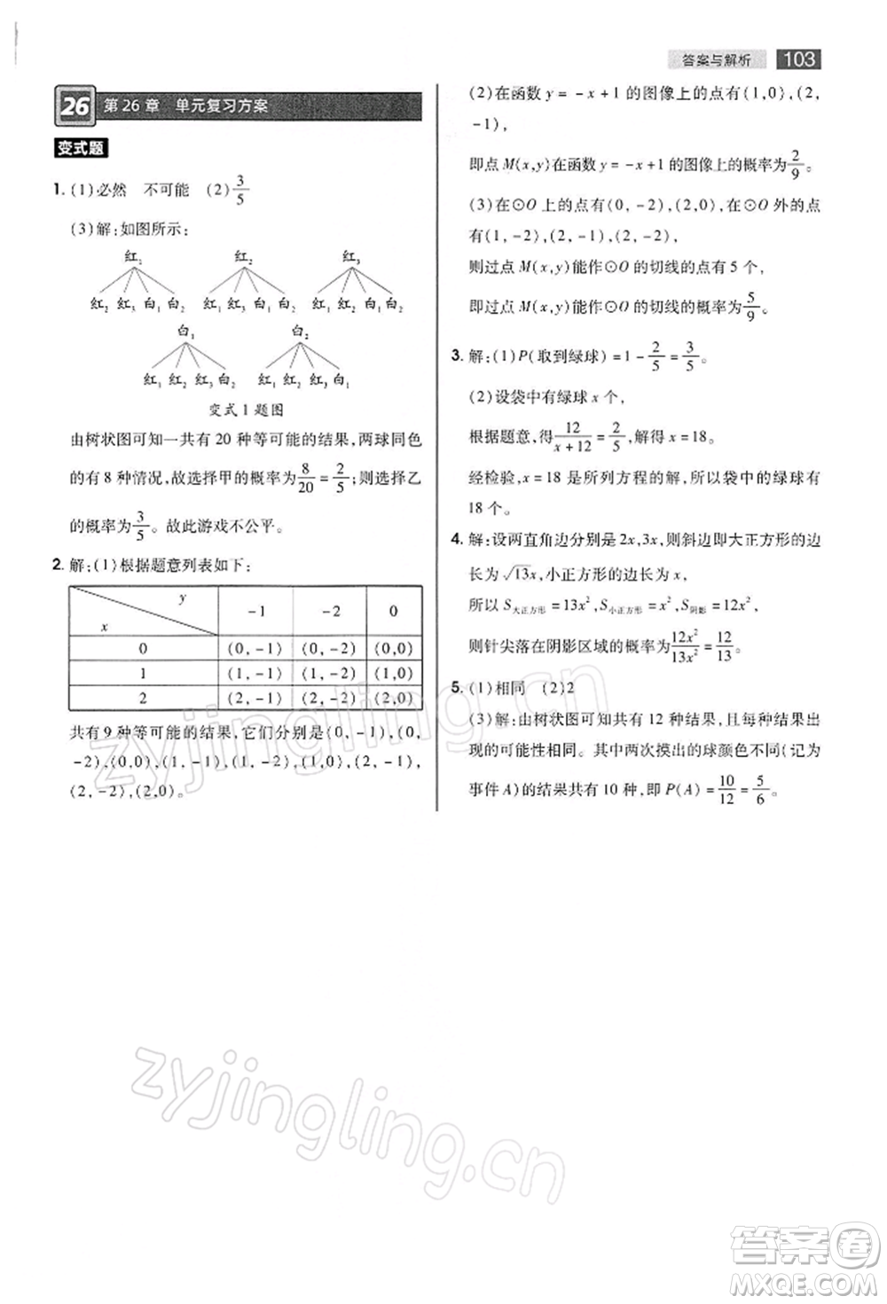 陜西師范大學(xué)出版總社有限公司2022教材完全解讀九年級下冊數(shù)學(xué)滬科版參考答案