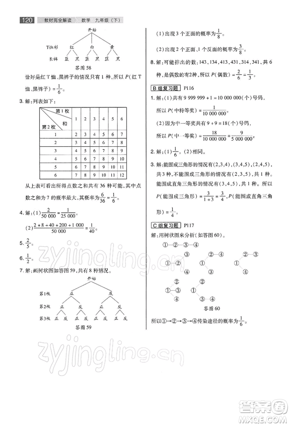 陜西師范大學(xué)出版總社有限公司2022教材完全解讀九年級下冊數(shù)學(xué)滬科版參考答案