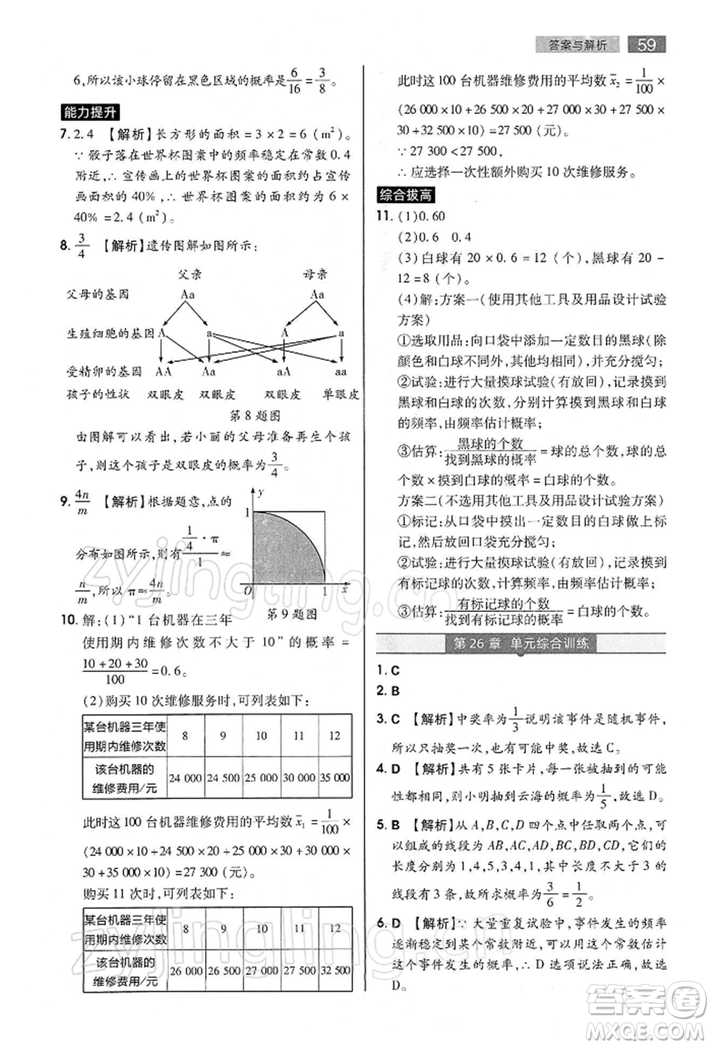 陜西師范大學(xué)出版總社有限公司2022教材完全解讀九年級下冊數(shù)學(xué)滬科版參考答案