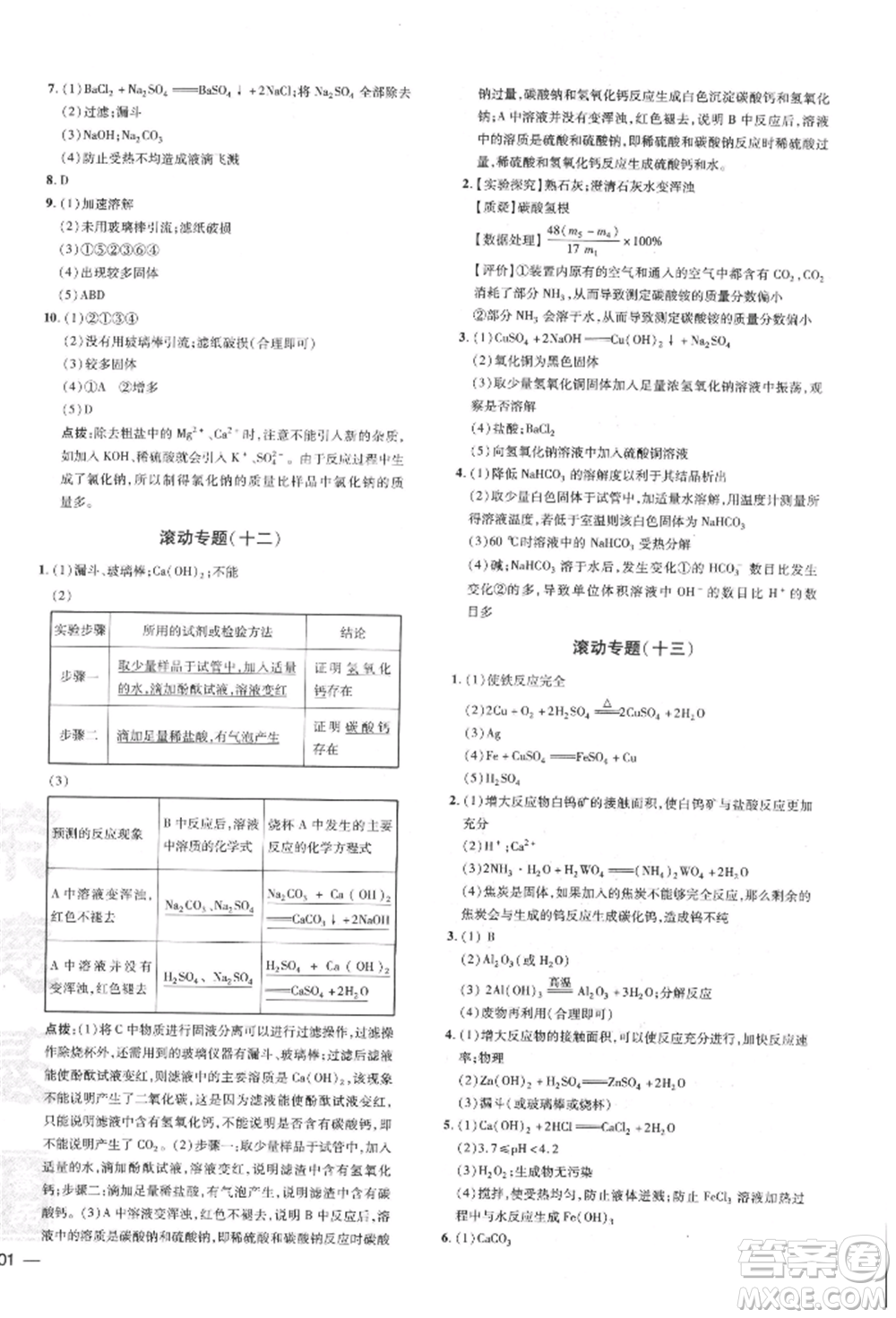 安徽教育出版社2022點(diǎn)撥訓(xùn)練課時(shí)作業(yè)本九年級(jí)下冊(cè)化學(xué)人教版安徽專版參考答案