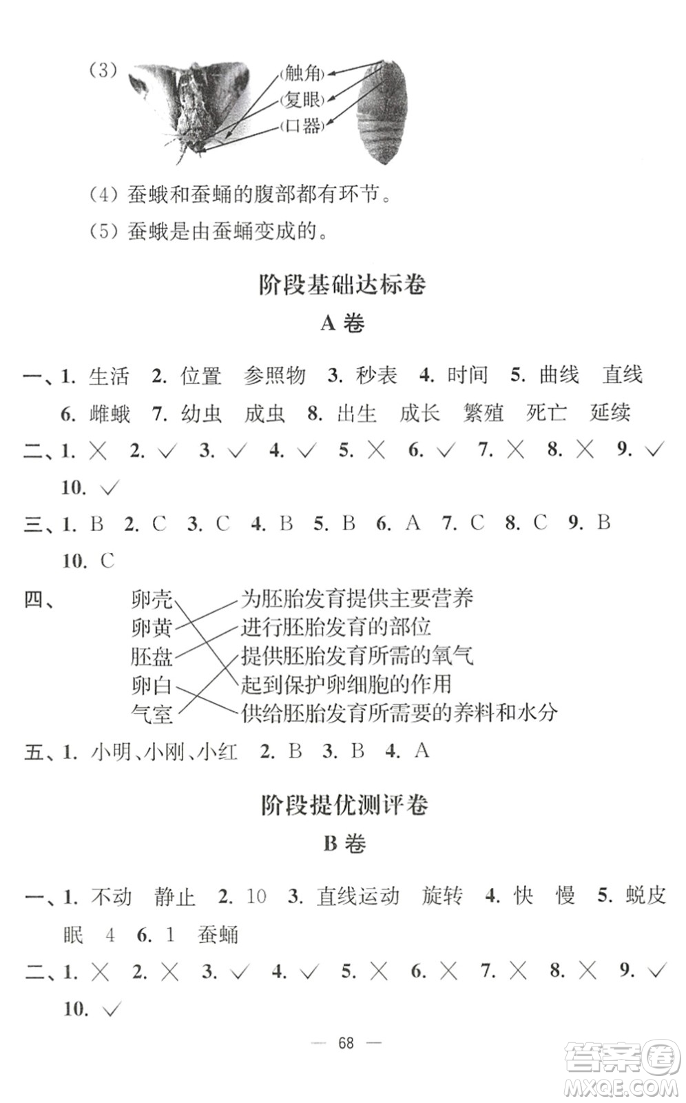 延邊大學(xué)出版社2022江蘇好卷三年級(jí)科學(xué)下冊(cè)教科版答案