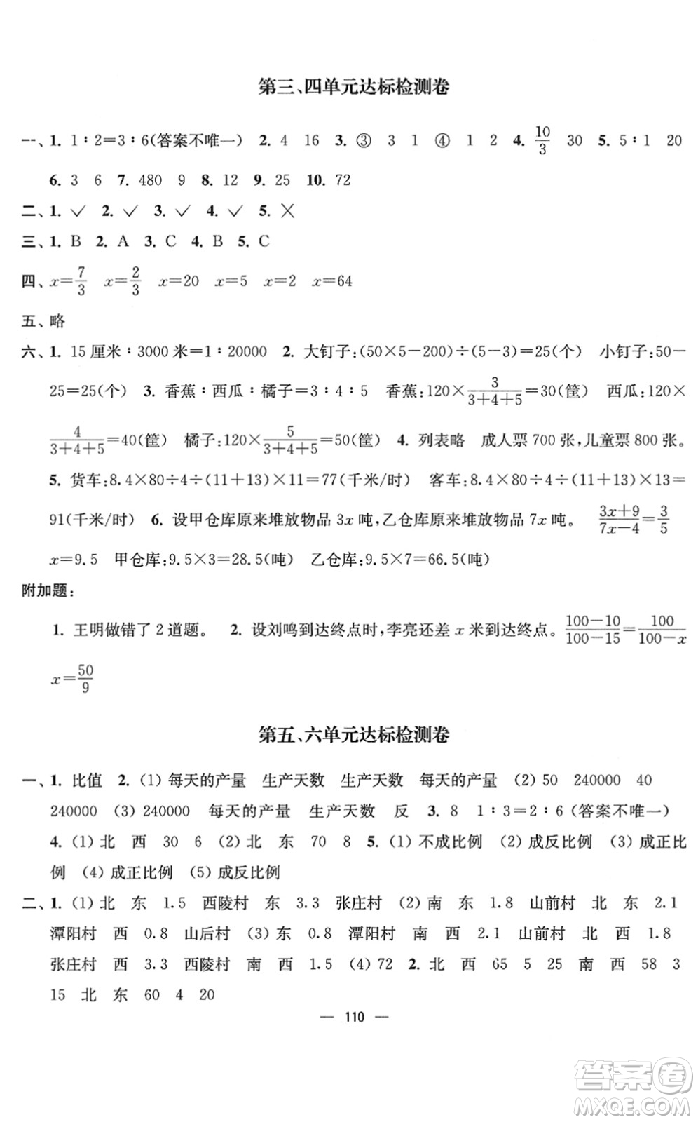 延邊大學(xué)出版社2022江蘇好卷六年級(jí)數(shù)學(xué)下冊(cè)蘇教版答案