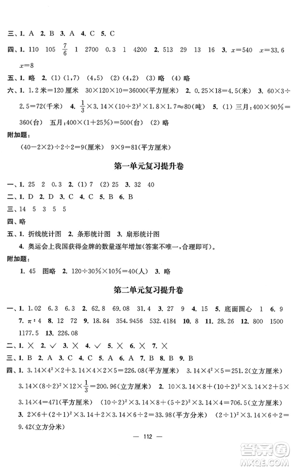 延邊大學(xué)出版社2022江蘇好卷六年級(jí)數(shù)學(xué)下冊(cè)蘇教版答案