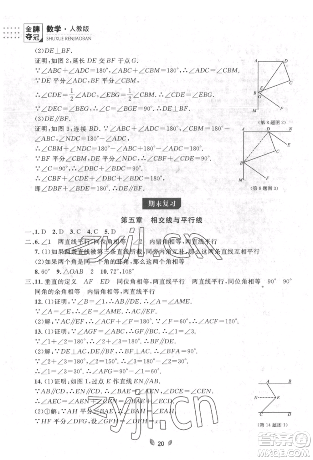 延邊大學(xué)出版社2022點石成金金牌奪冠七年級下冊數(shù)學(xué)人教版參考答案