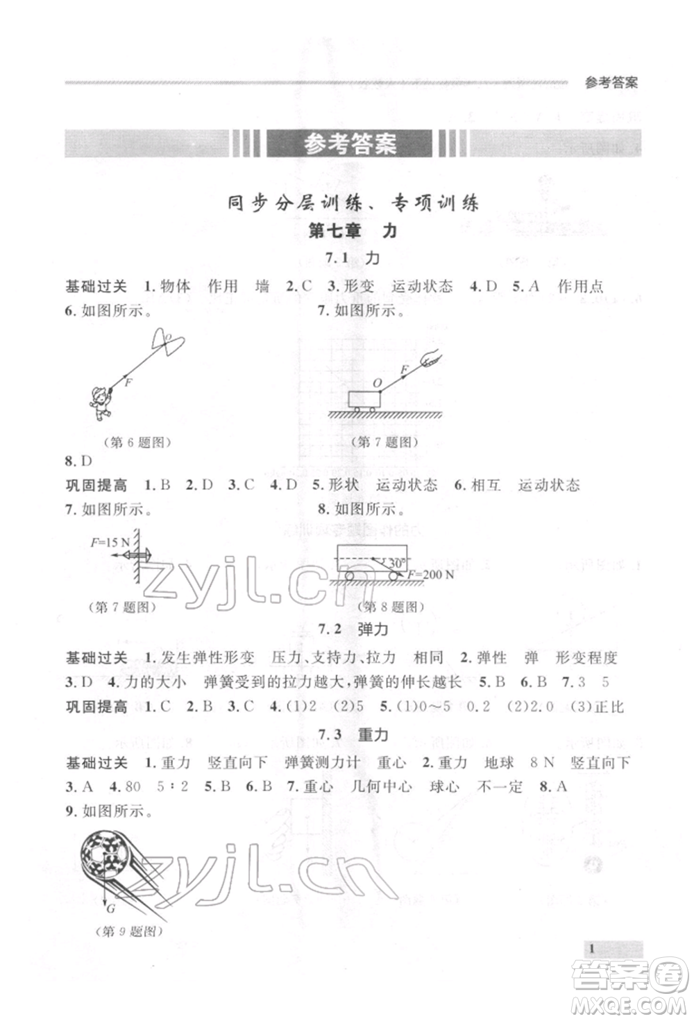 延邊大學(xué)出版社2022點(diǎn)石成金金牌每課通八年級下冊物理人教版大連專版參考答案