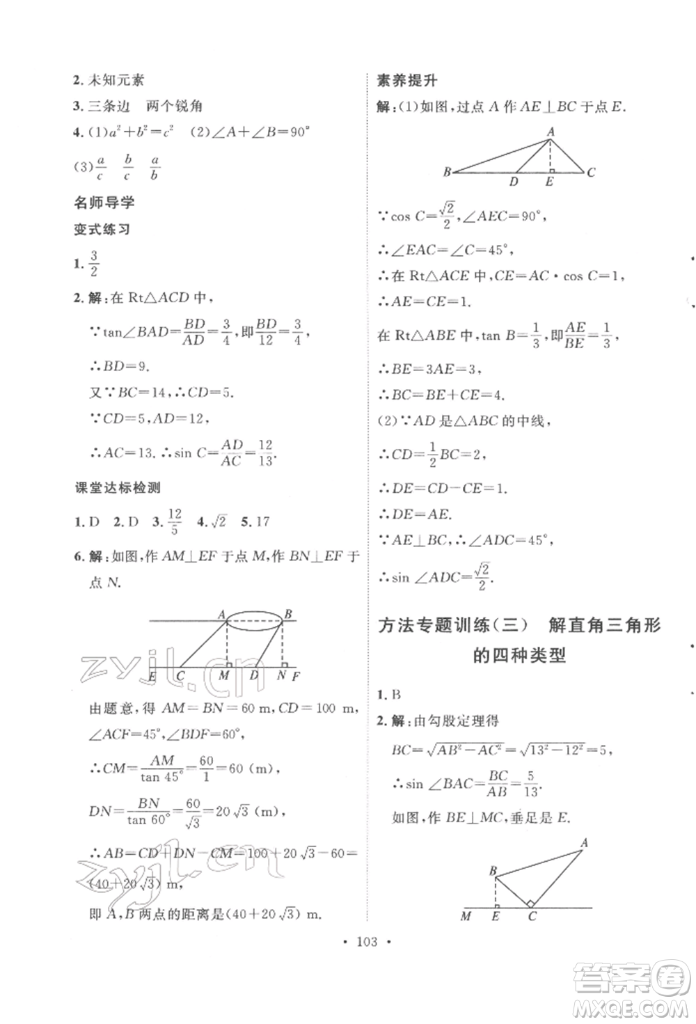 陜西人民出版社2022實(shí)驗(yàn)教材新學(xué)案九年級(jí)下冊(cè)數(shù)學(xué)人教版參考答案