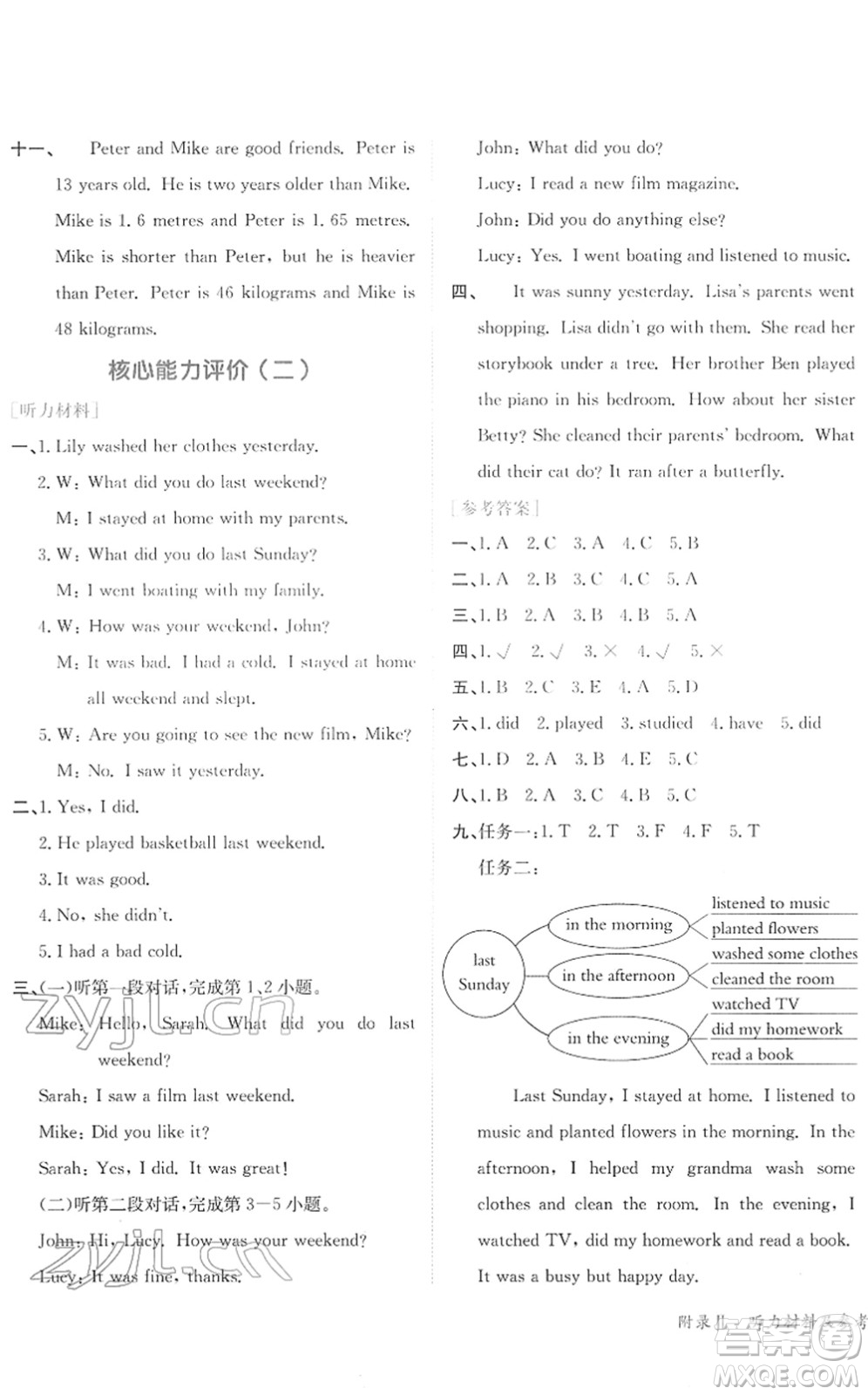 龍門書(shū)局2022黃岡小狀元作業(yè)本六年級(jí)英語(yǔ)下冊(cè)RP人教PEP版廣東專版答案