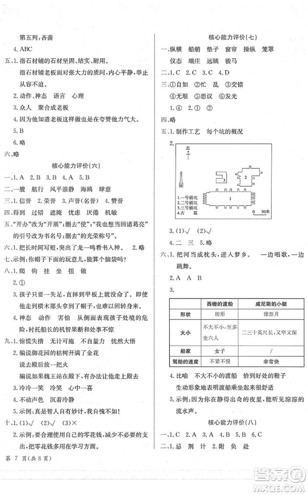 龍門書局2022黃岡小狀元作業(yè)本五年級語文下冊R人教版廣東專版答案