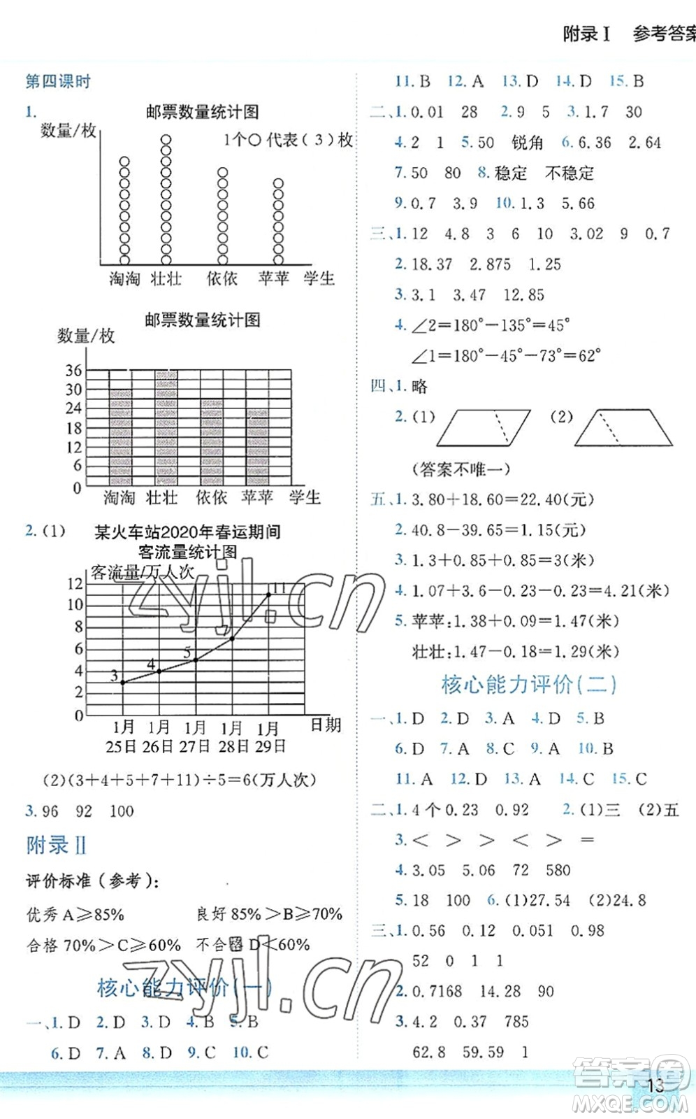 龍門書局2022黃岡小狀元作業(yè)本四年級(jí)數(shù)學(xué)下冊(cè)BS北師版答案