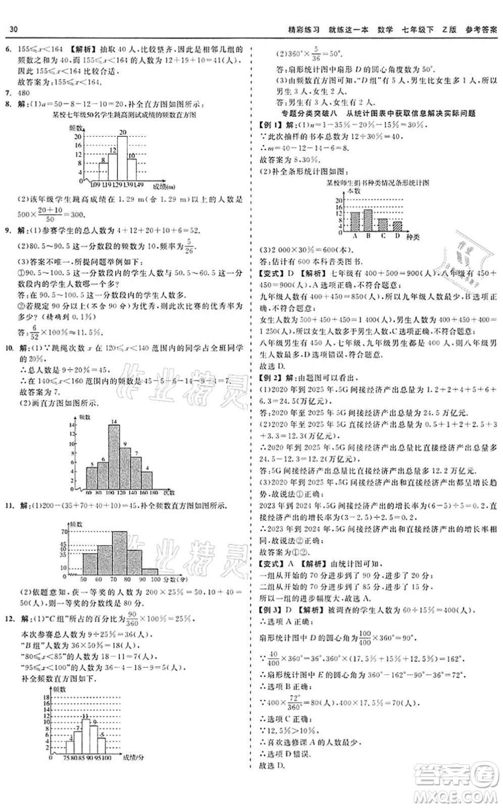 浙江工商大學(xué)出版社2022精彩練習(xí)就練這一本七年級(jí)數(shù)學(xué)下冊(cè)Z浙教版答案