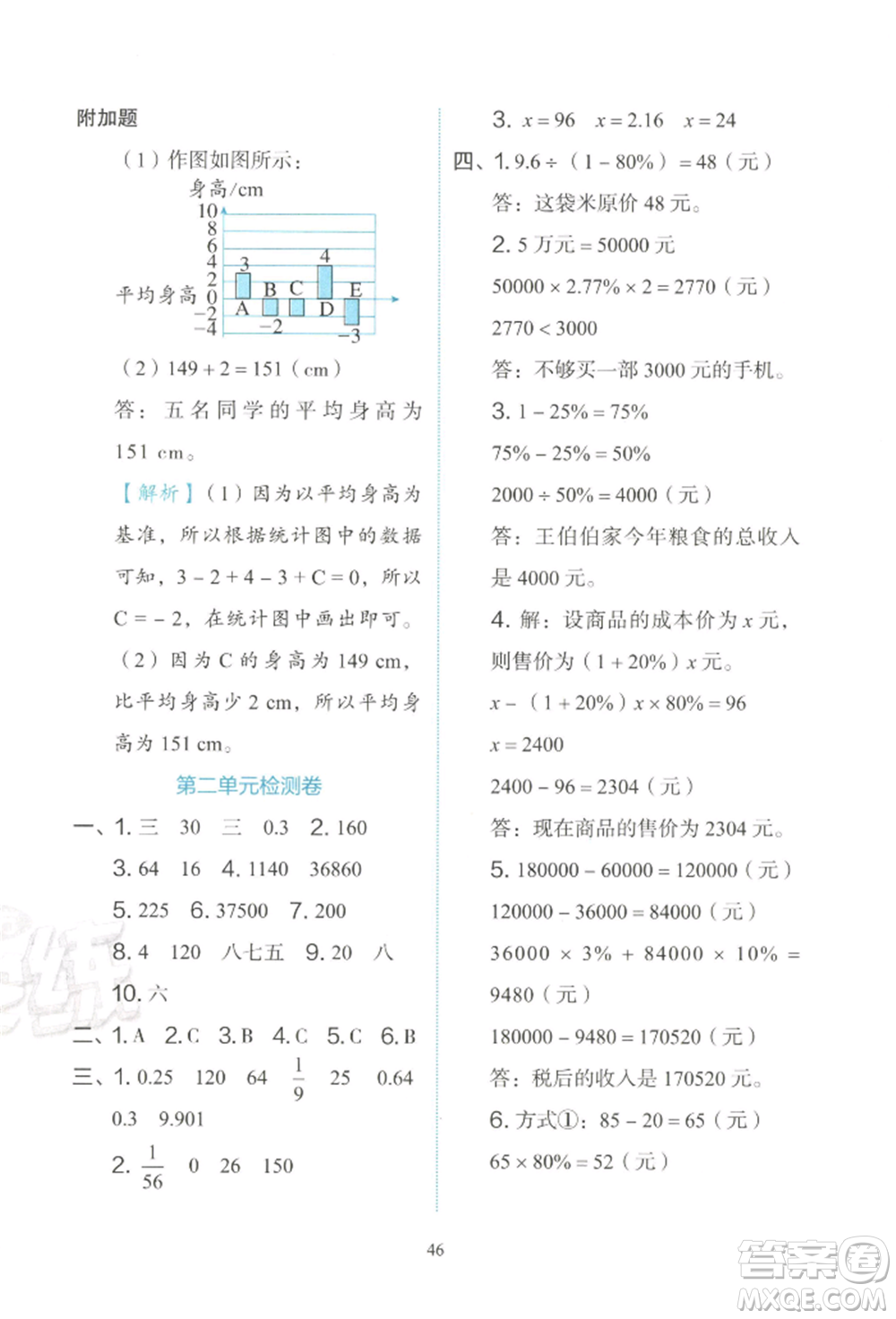 浙江教育出版社2022新東方優(yōu)學(xué)練六年級(jí)下冊(cè)數(shù)學(xué)人教版參考答案