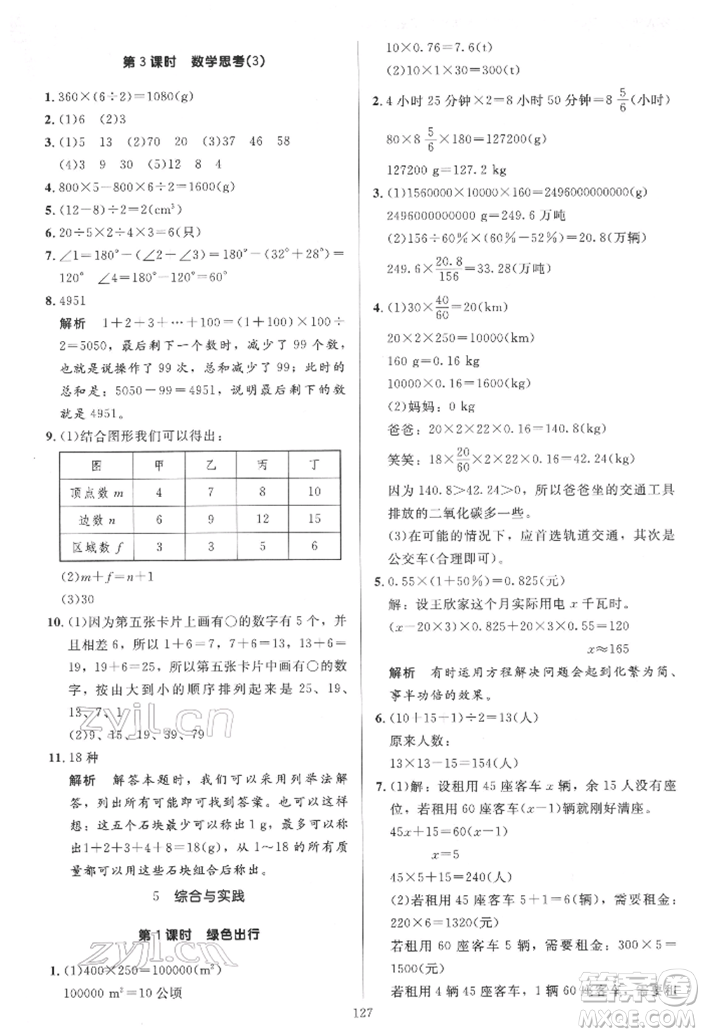 二十一世紀出版社集團2022多A課堂課時廣東作業(yè)本六年級下冊數(shù)學(xué)人教版參考答案