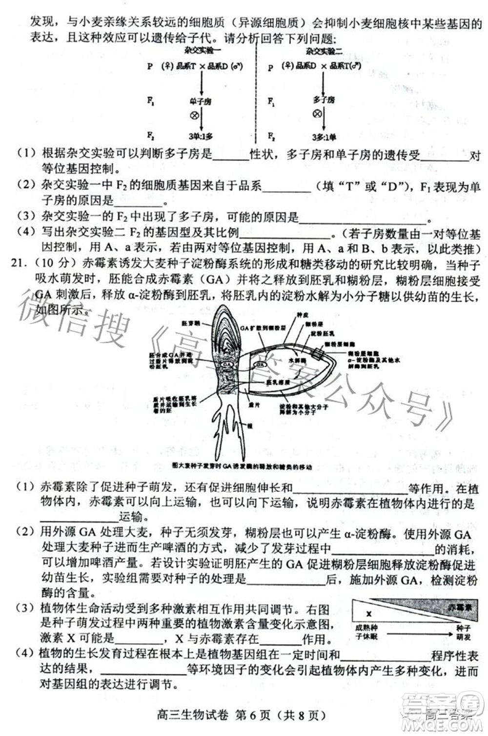 唐山市2022年普通高等學(xué)校招生統(tǒng)一考試第二次模擬演練生物試題及答案