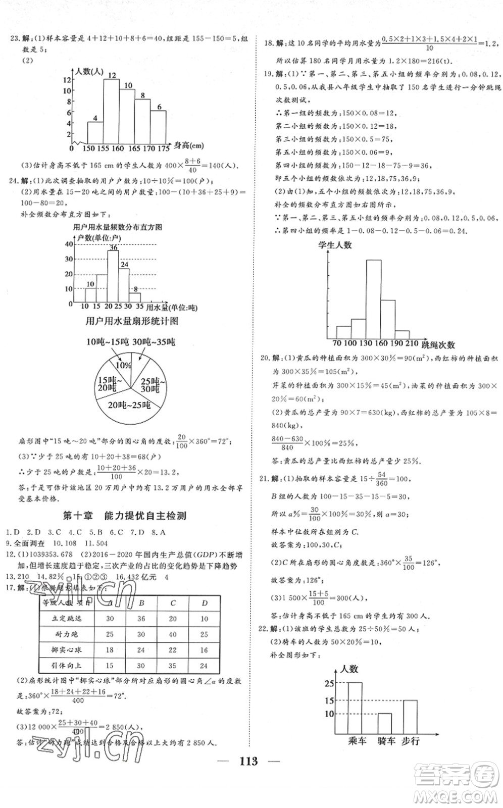 湖北教育出版社2022黃岡測試卷系列自主檢測七年級數(shù)學下冊RJ人教版答案