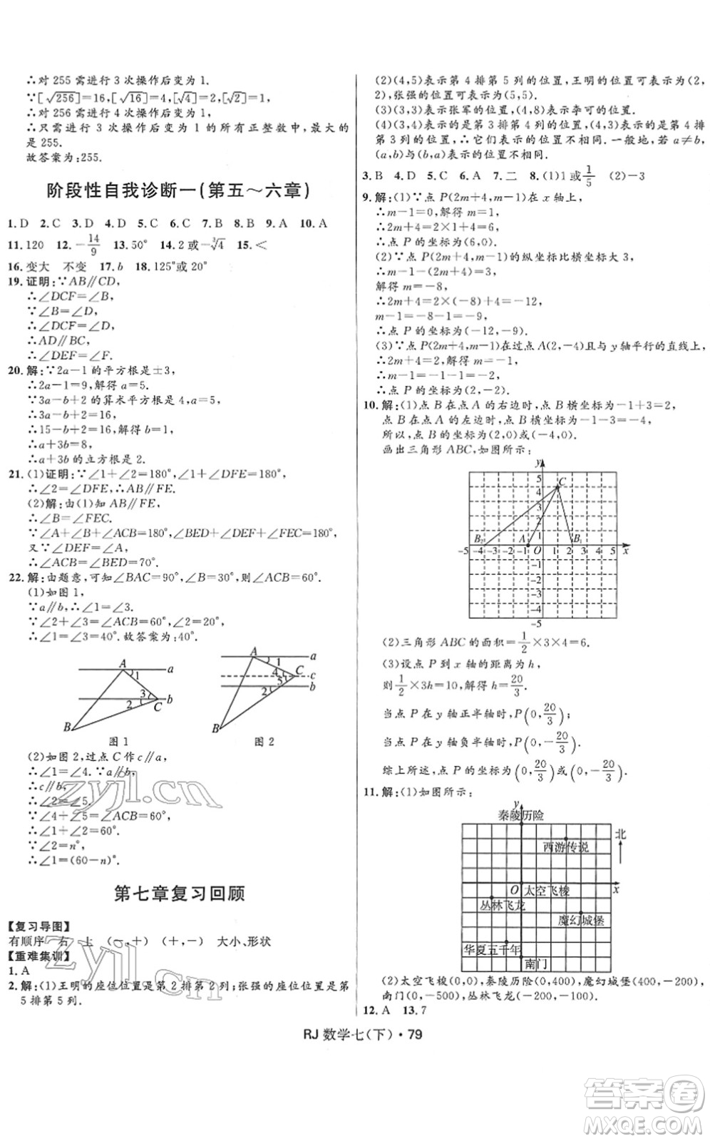 河北少年兒童出版社2022奪冠百分百初中優(yōu)化測(cè)試卷七年級(jí)數(shù)學(xué)下冊(cè)RJ人教版答案