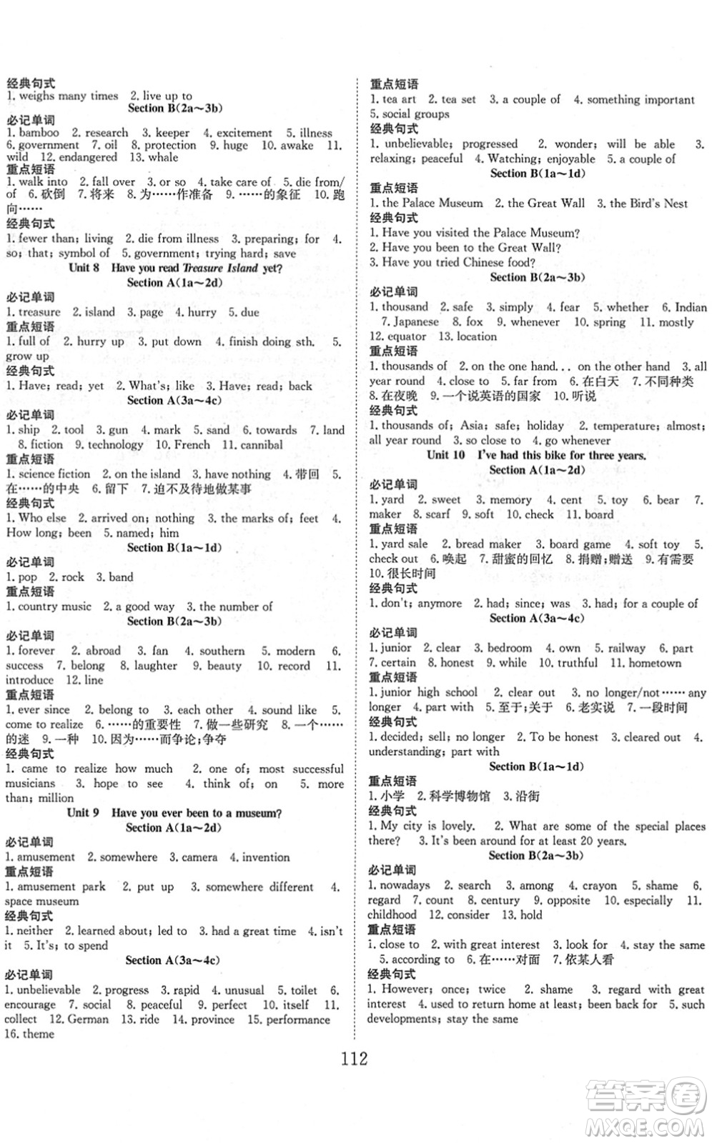 合肥工業(yè)大學(xué)出版社2022七天學(xué)案學(xué)練考八年級(jí)英語(yǔ)下冊(cè)RJ人教版答案