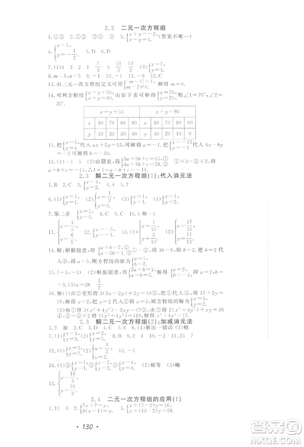 花山文藝出版社2022學(xué)科能力達(dá)標(biāo)初中生100全優(yōu)卷七年級下冊數(shù)學(xué)浙教版參考答案