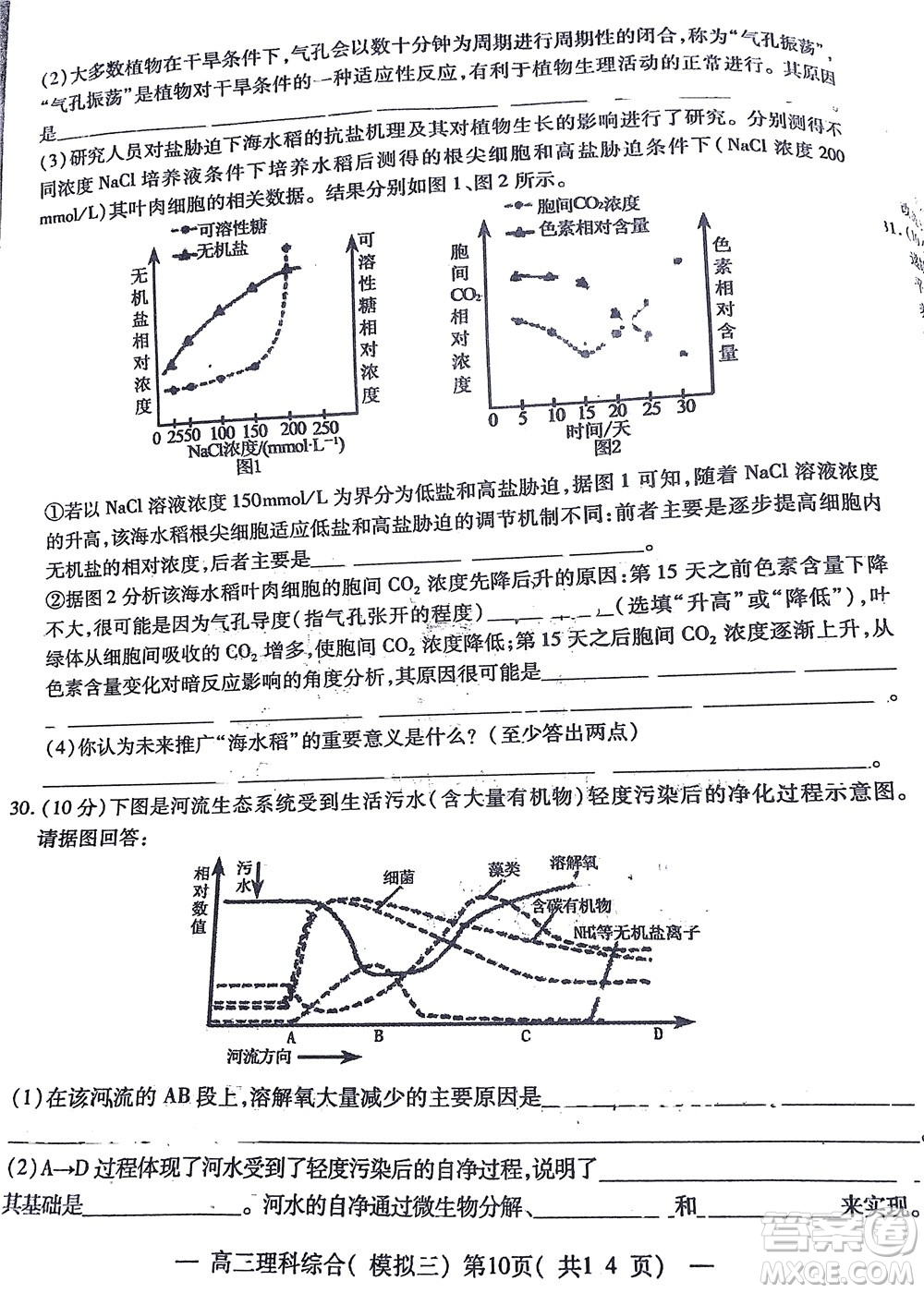 202200607項(xiàng)目第三次模擬測(cè)試卷理科綜合試題及答案